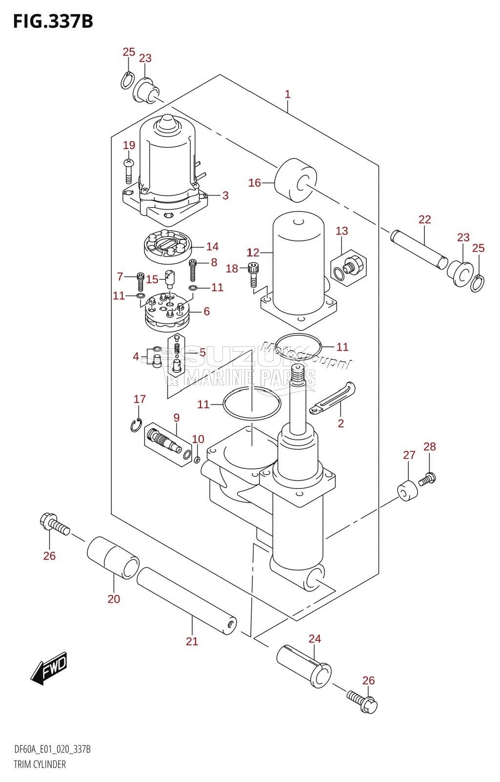 TRIM CYLINDER (DF40AST,DF60A,DF60ATH)