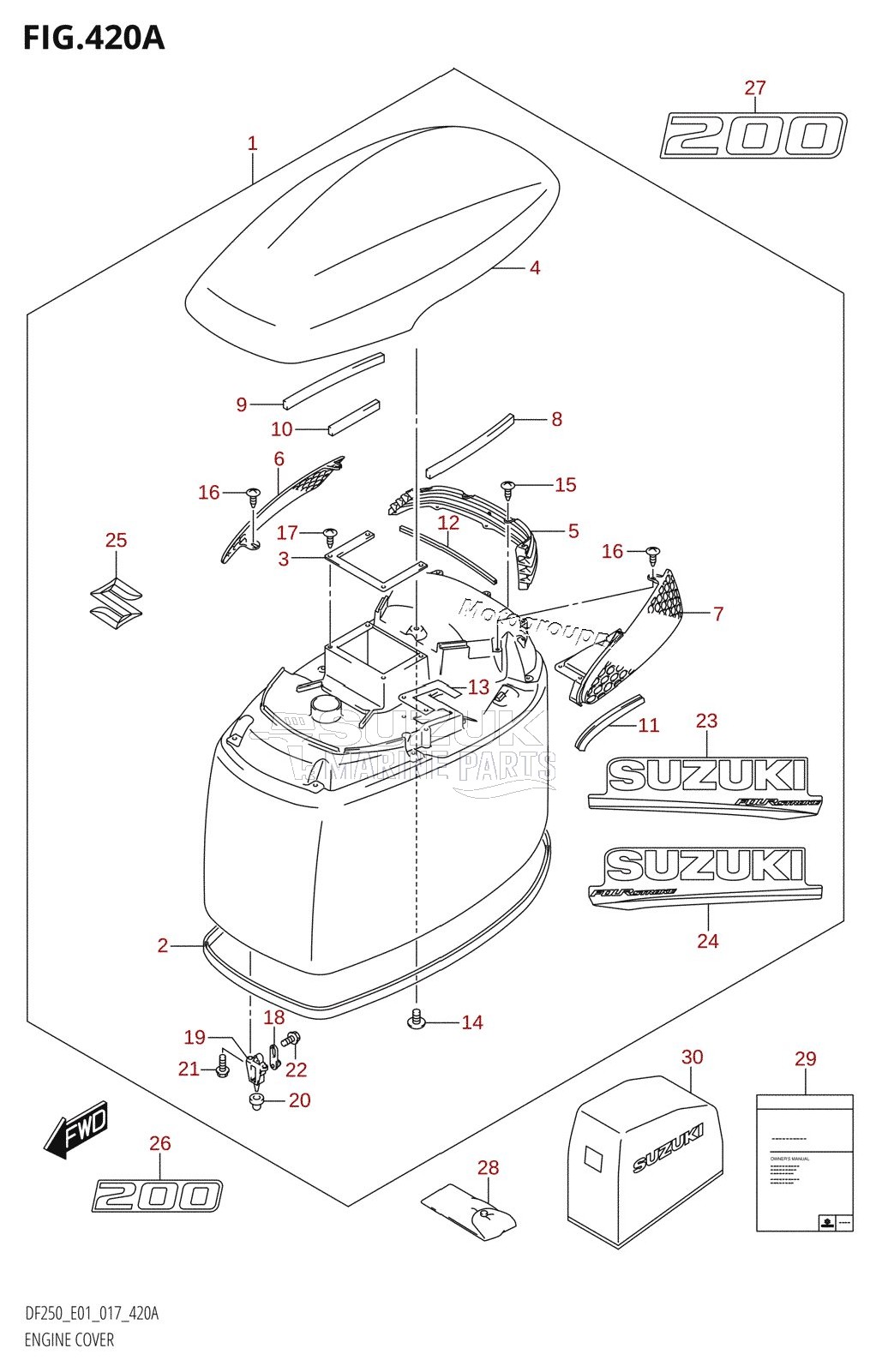 ENGINE COVER (DF200T:E01,DF200Z:E01)