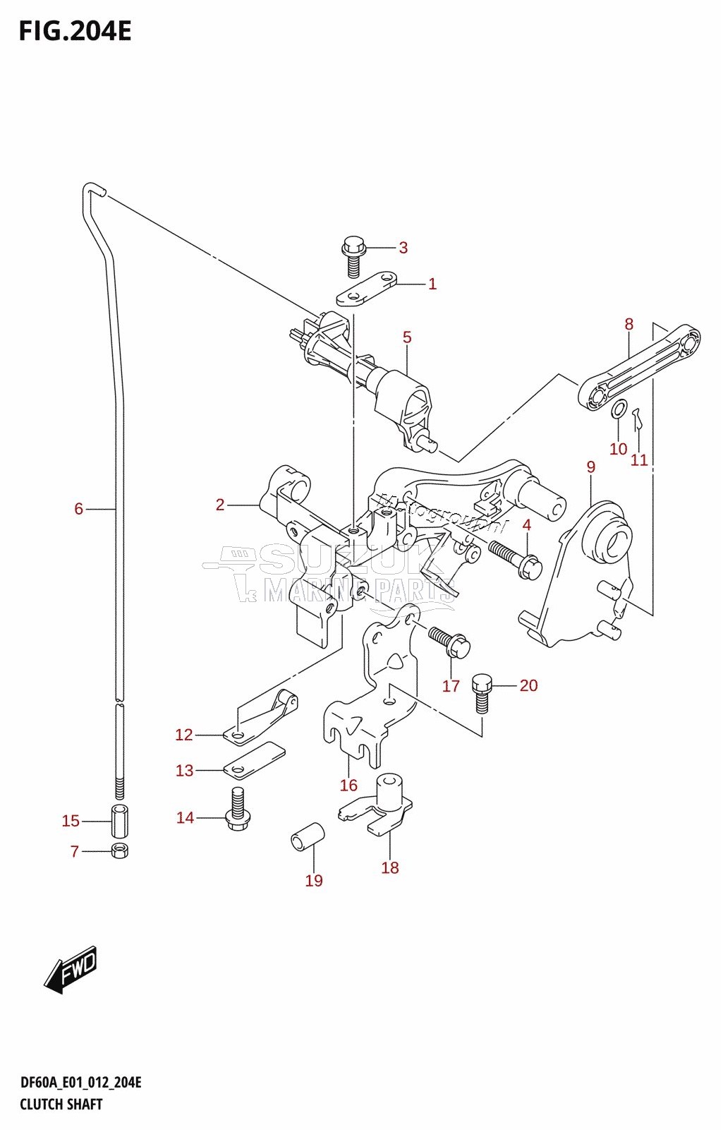 CLUTCH SHAFT (DF50ATH:E01)