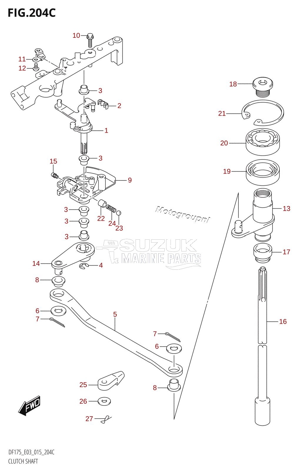 CLUTCH SHAFT (DF150Z:E03)