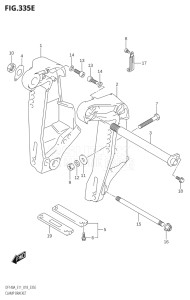 11504F-810001 (2018) 115hp E03-USA (DF115AST) DF115AST drawing CLAMP BRACKET (DF140AT:E11,DF140AZ:E11)