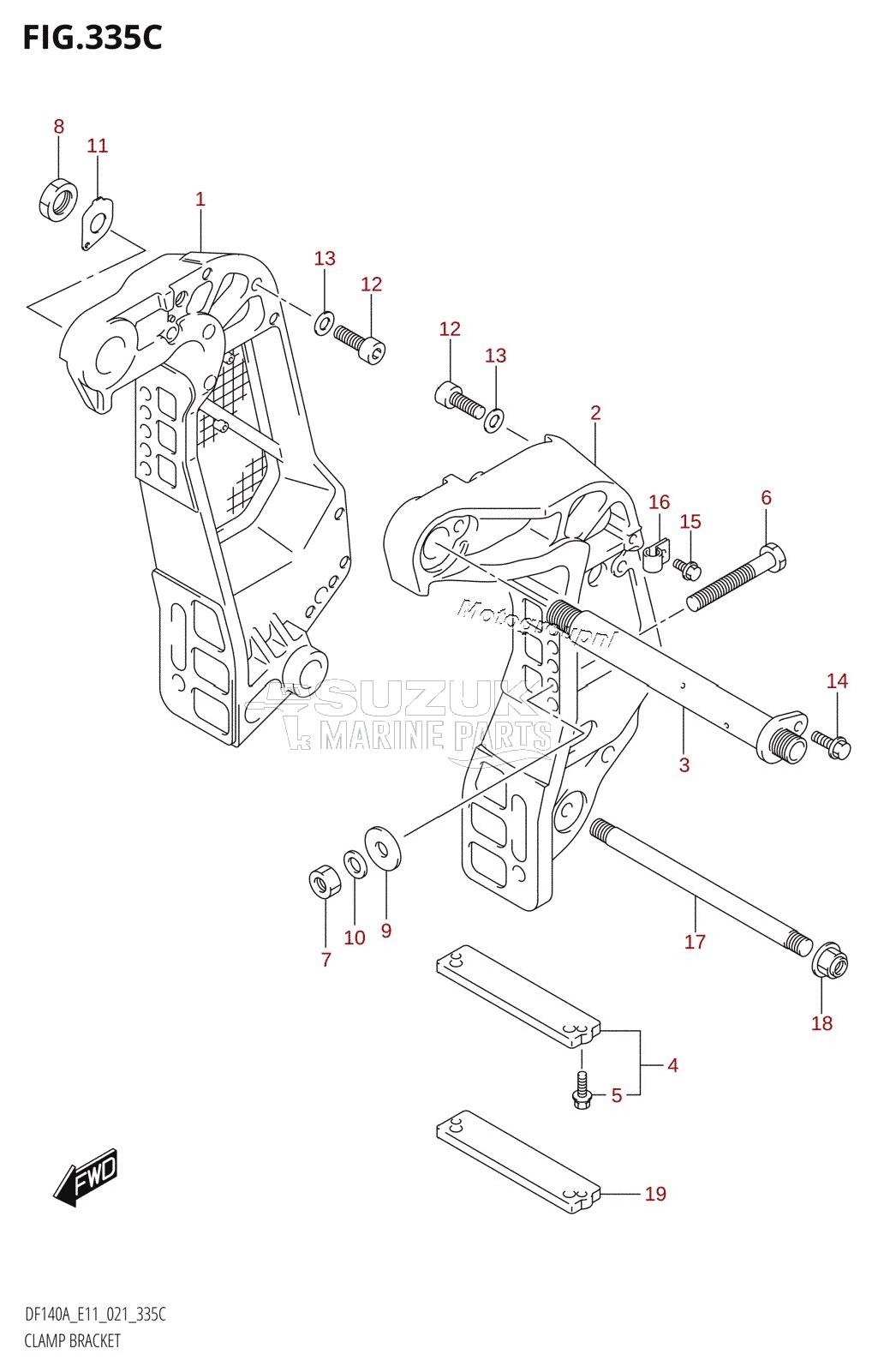 CLAMP BRACKET (DF115AT:E11,DF115AZ:E11)