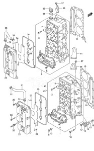 Outboard DF 250 drawing Cylinder Head (DF 250S)