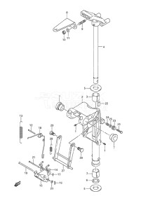 Outboard DF 9.9A drawing Swivel Bracket - w/Remote Control