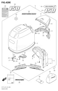 17502Z-410001 (2014) 175hp E01 E40-Gen. Export 1 - Costa Rica (DF175Z    DF175ZG) DF175ZG drawing ENGINE COVER ((DF150TG,DF150ZG):E01)