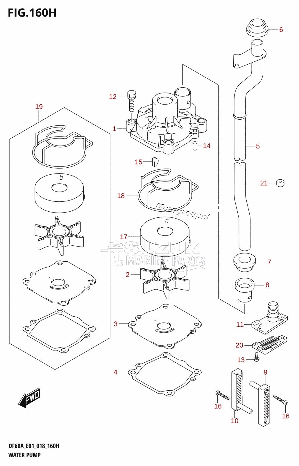 WATER PUMP (DF60AVT:E40,DF60AVTH:E40)