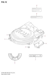 07003F-210001 (2012) 70hp E01 E40-Gen. Export 1 - Costa Rica (DF70A  DF70AT / DF70ATH  DF70ATH) DF70A drawing RING GEAR COVER (DF90ATH E40)