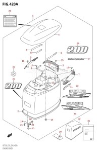 DF225Z From 22503Z-410001 (E03)  2014 drawing ENGINE COVER (DF200T:E03)