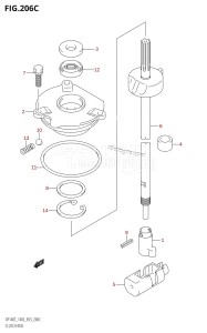 DF140Z From 14001Z-251001 (E03)  2002 drawing CLUTCH ROD (DF140Z:(K2,K3,K4,K5,K6))