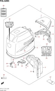 15002Z-110001 (2011) 150hp E01-Gen. Export 1 (DF150Z) DF150Z drawing ENGINE COVER ((DF175T,DF175Z):(K6,K7,K8,K9))