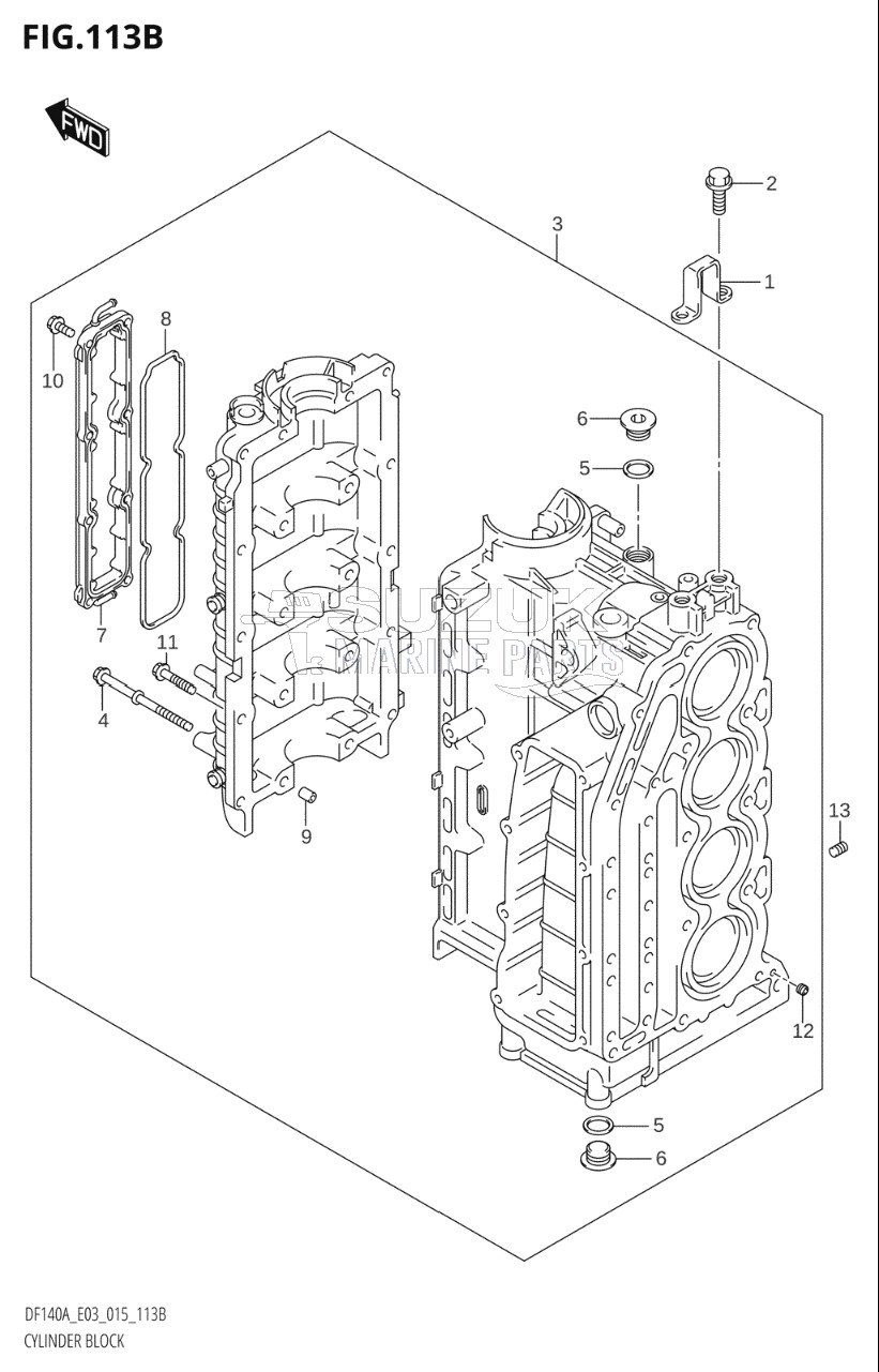 CYLINDER BLOCK (DF115AT:E03)