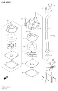 04004F-910001 (2019) 40hp E34-Italy (DF40AST) DF40A drawing WATER PUMP (DF50AVT:E01,DF50AVTH:E01)