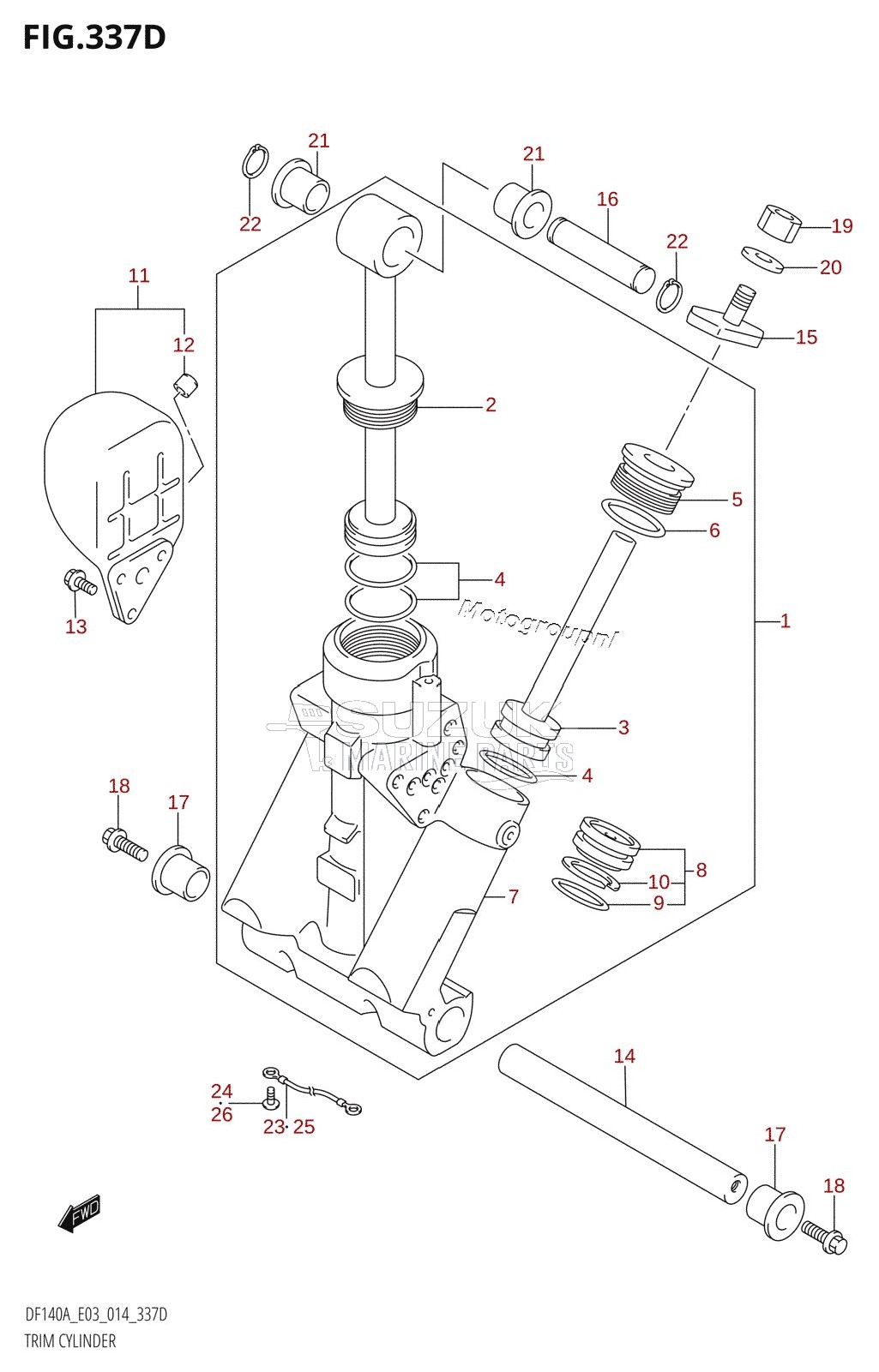 TRIM CYLINDER (DF140AT:E03)