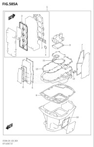 15003Z-040001 (2020) 150hp E01 E40-Gen. Export 1 - Costa Rica (DF150AZ) DF150AZ drawing OPT:GASKET SET