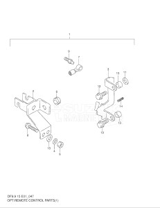 00991 F-971001- (1999) 9.9hp - (DF9.9(A,R,AR)S X) DF9.9(A,R,A)S X drawing OPT:REMOTE CONTROL PARTS