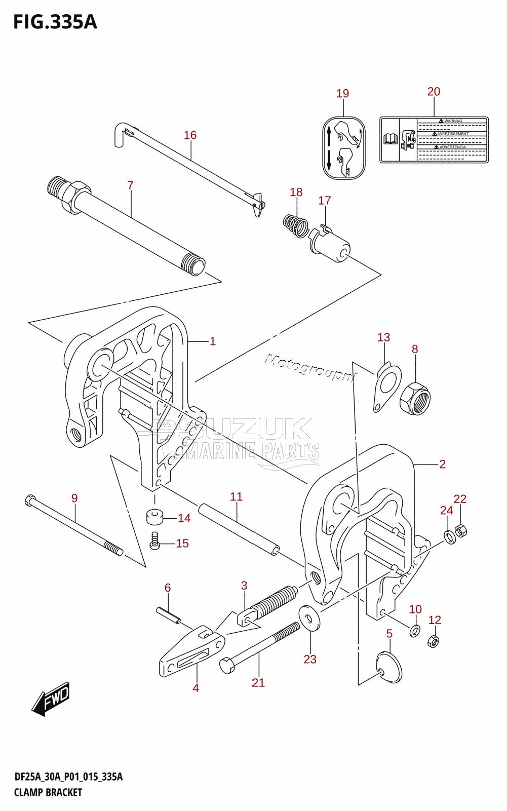 CLAMP BRACKET (DF25A:P01)