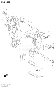 14003F-910001 (2019) 140hp E11 E40-Gen. Export 1-and 2 (DF140AT) DF140A drawing CLAMP BRACKET (DF115AT:E11,DF115AZ:E11)