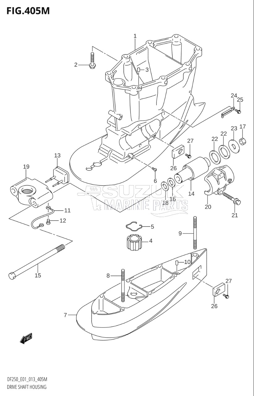 DRIVE SHAFT HOUSING (DF250Z:E40:(X-TRANSOM,XX-TRANSOM))