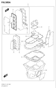 15003F-240001 (2022) 150hp E11 E03 E11 E40-Gen. Export 1 U.S.A Costa Rica (DF150AS    DF150AT   DF150AT) DF150A drawing OPT:GASKET SET