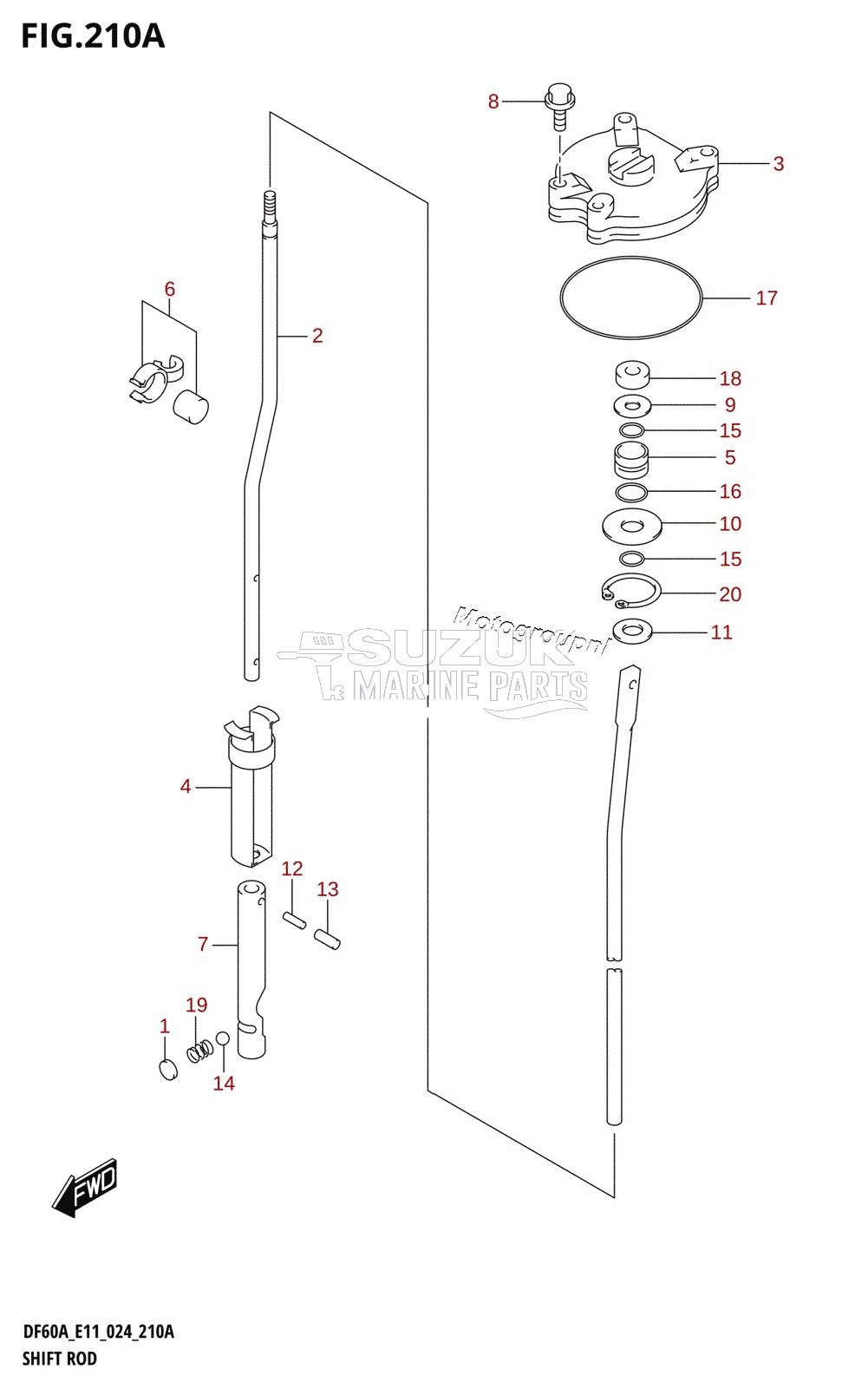 SHIFT ROD (DF40ASVT,DF50AVT,DF60AVT,DF60AVTH)