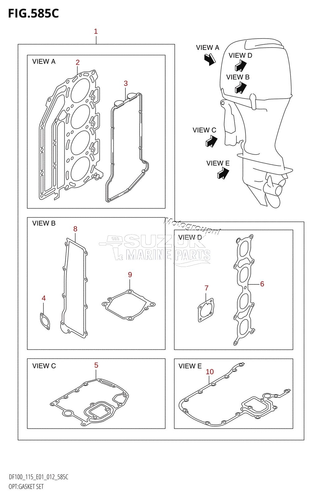 OPT:GASKET SET (DF115T:E01)