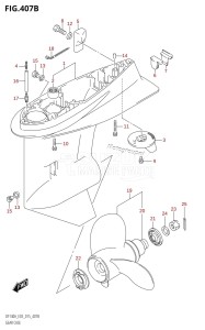 DF100A From 10003F-510001 (E03)  2015 drawing GEAR CASE (DF115AT:E03)