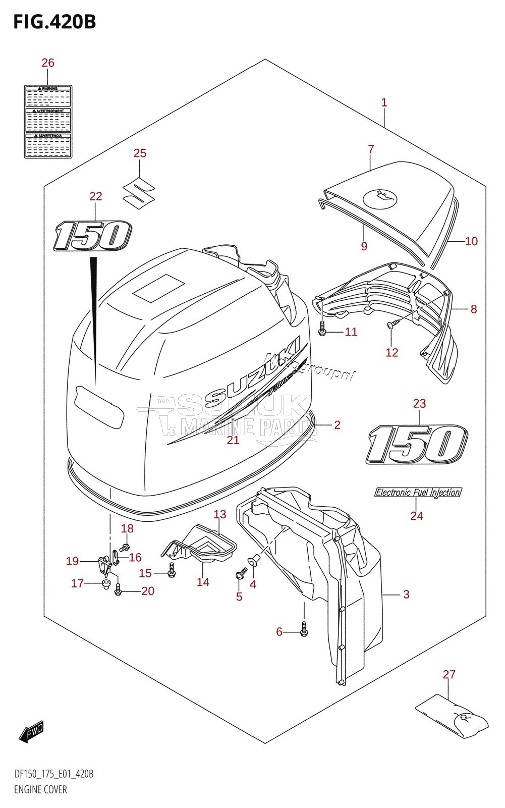 ENGINE COVER ((DF150T,DF150WT,DF150Z):(K10,011))