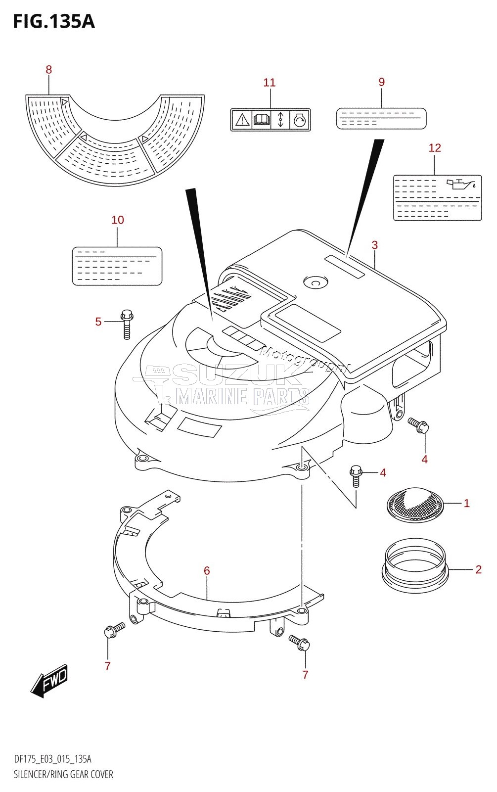 SILENCER /​ RING GEAR COVER (DF150T:E03)