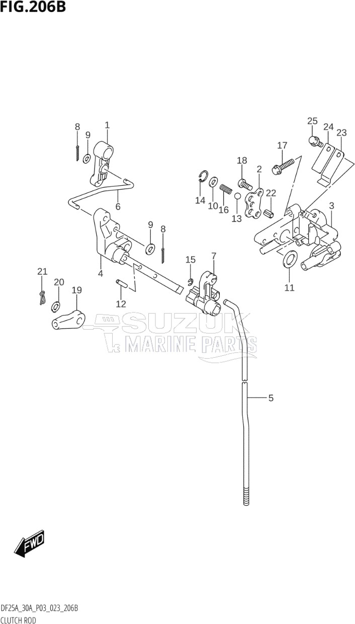 CLUTCH ROD (DF25AT,DF30AT)