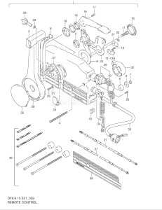 00991 F-971001- (1999) 9.9hp - (DF9.9(A,R,AR)S X) DF9.9(A,R,A)S X drawing REMOTE CONTROL (TYPE:R)