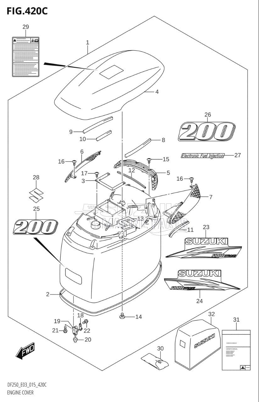 ENGINE COVER (DF200Z:E03)