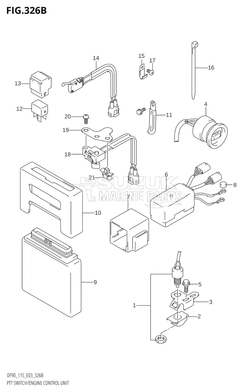 PTT SWITCH / ENGINE CONTROL UNIT (K4,K5,K6,K7,K8,K9,K10,011)