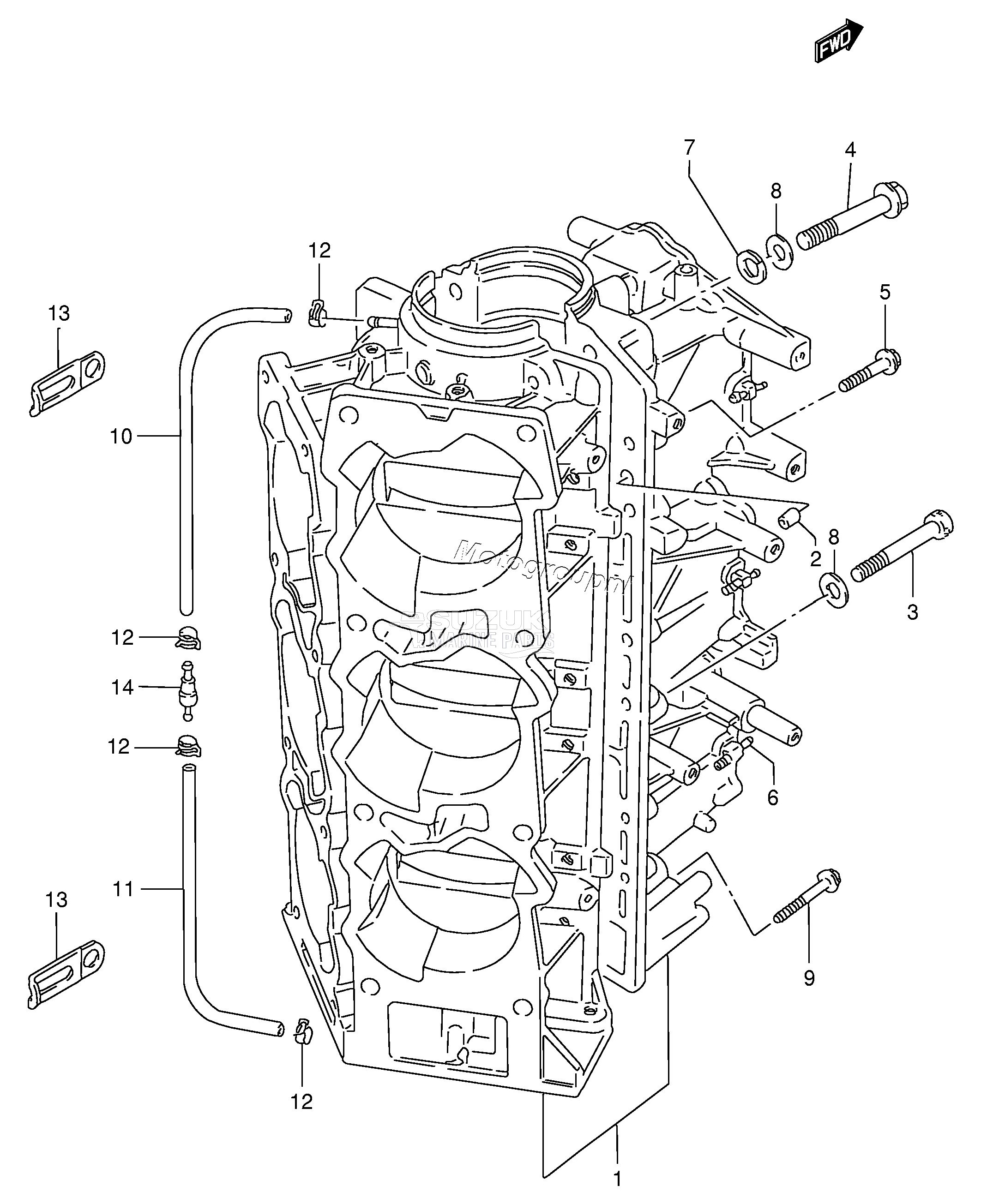 CRANKCASE (DT150 /​ 175 /​ 200 /​ 200T)(*)