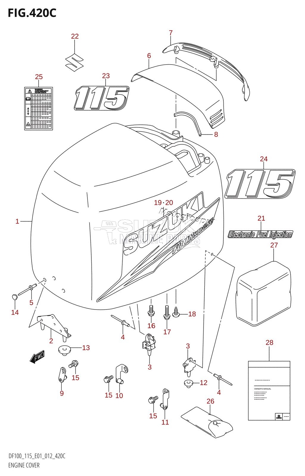 ENGINE COVER (DF115T:E01)