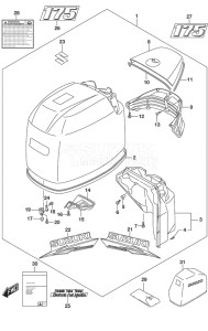 Outboard DF 175 drawing Engine Cover (White)