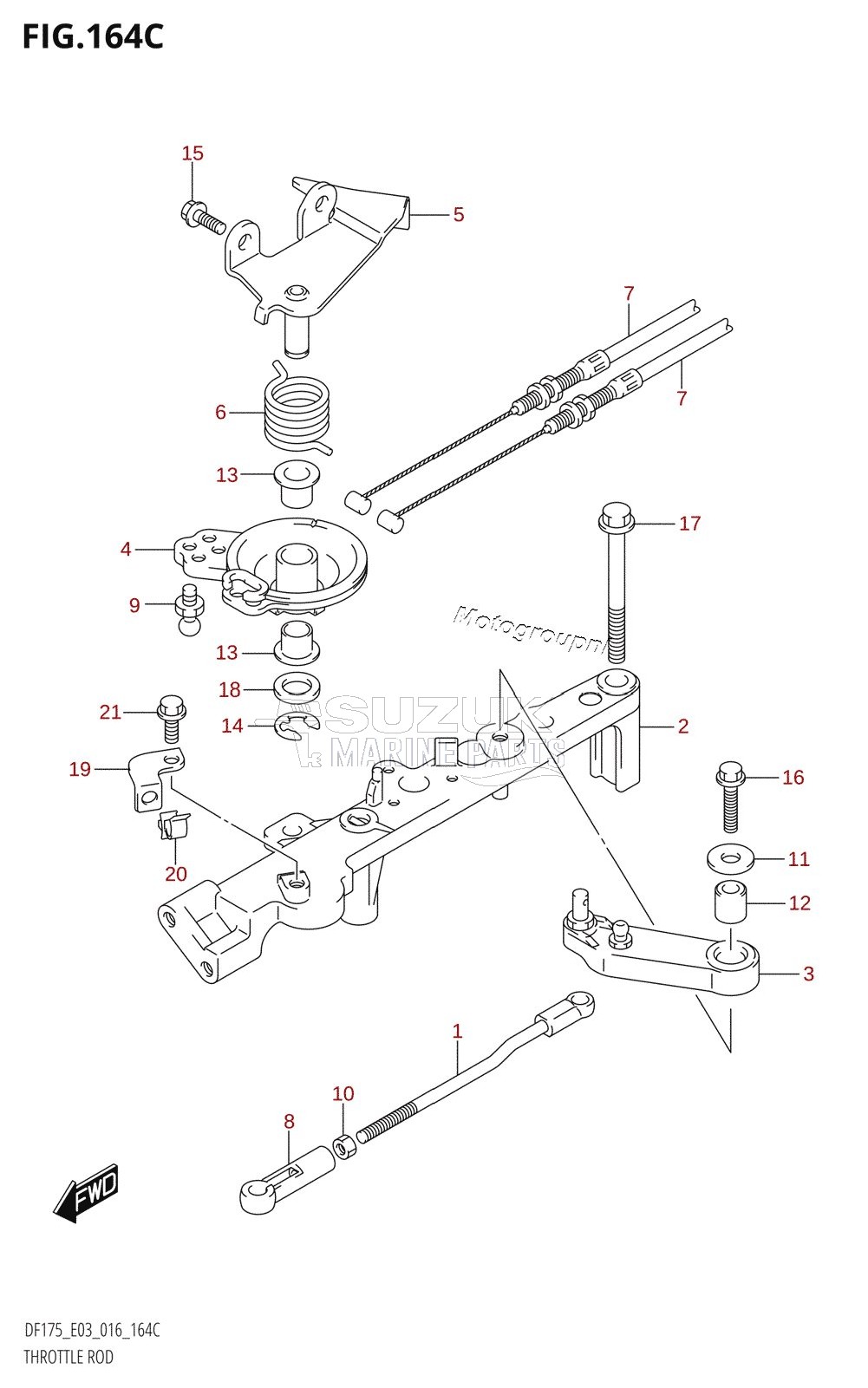 THROTTLE ROD (DF175T:E03)