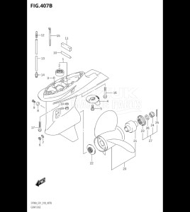 09003F-810001 (2018) 90hp E01 E40-Gen. Export 1 - Costa Rica (DF90AT  DF90ATH) DF90A drawing GEAR CASE (DF70ATH,DF80A,DF90ATH)