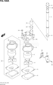 25003Z-910001 (2019) 250hp E03 E40-USA - Costa Rica (DF250ST  DF250Z) DF250Z drawing WATER PUMP (DF225T,DF225Z)