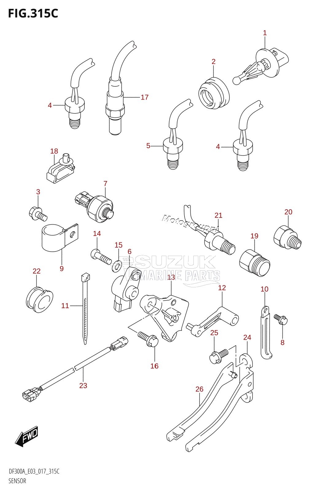 SENSOR (DF300A:E03:L-TRANSOM)