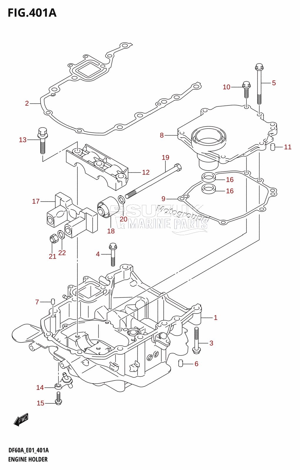 ENGINE HOLDER (DF40AST,DF60AT,DF60ATH,DF60AWT,DF60AWTH)