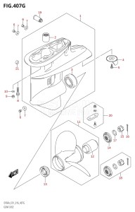 06002F-610001 (2016) 60hp E01 E40-Gen. Export 1 - Costa Rica (DF60A  DF60AQH  DF60ATH) DF60A drawing GEAR CASE (DF60A:E01)