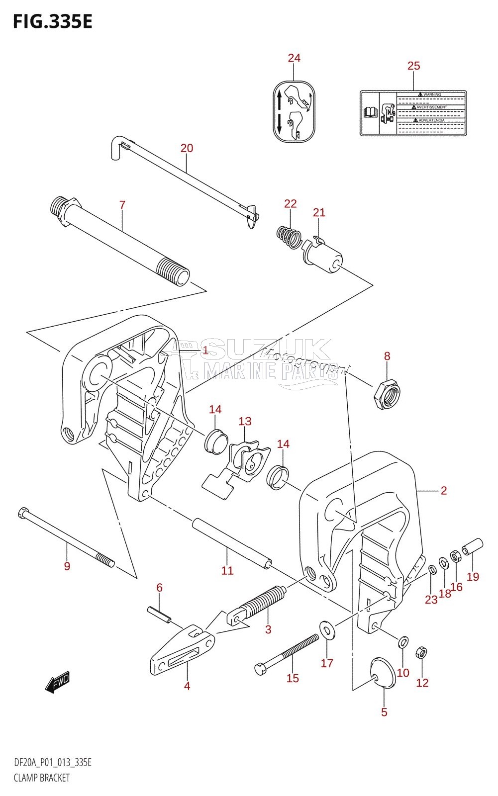 CLAMP BRACKET (DF20A:P01)