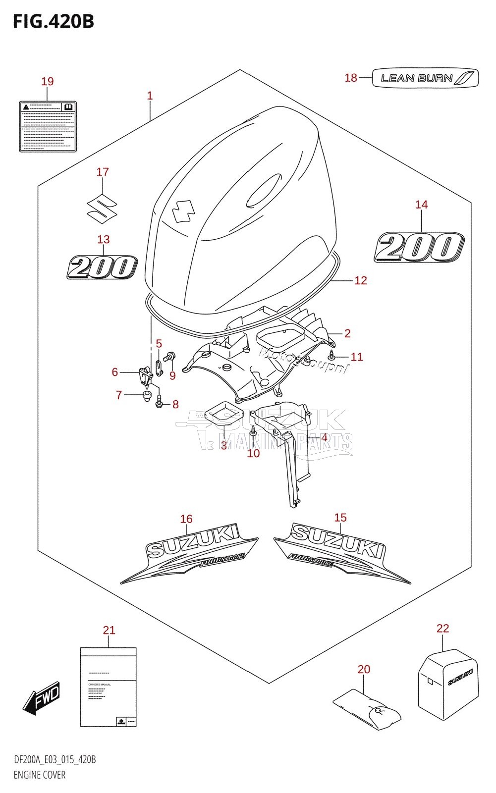 ENGINE COVER (DF200AT:E03)