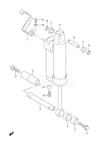 DF 25 V-Twin drawing Gas Cylinder Gas Assist Tilt