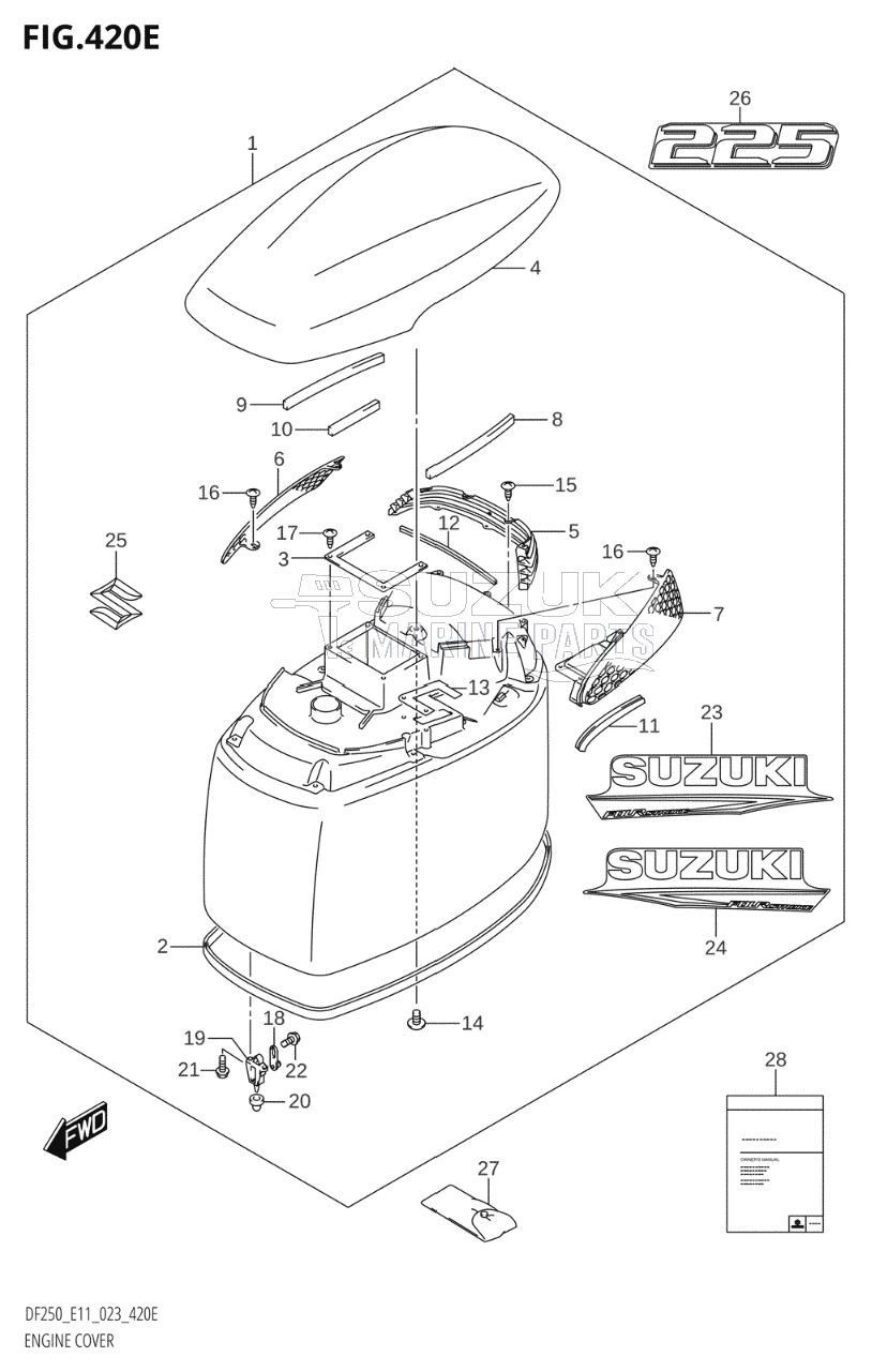 ENGINE COVER ((DF225T,DF225Z):021)