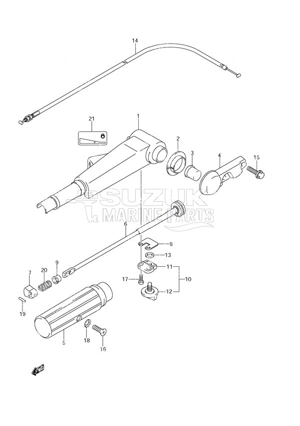 Tiller Handle Non-Remote Control