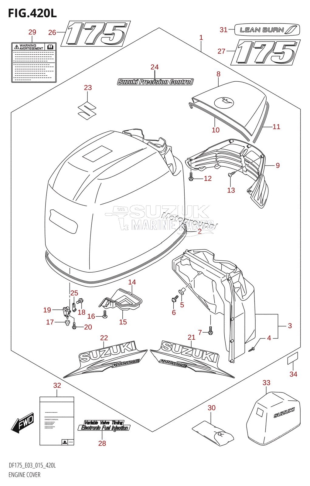 ENGINE COVER (DF175TG:E03)