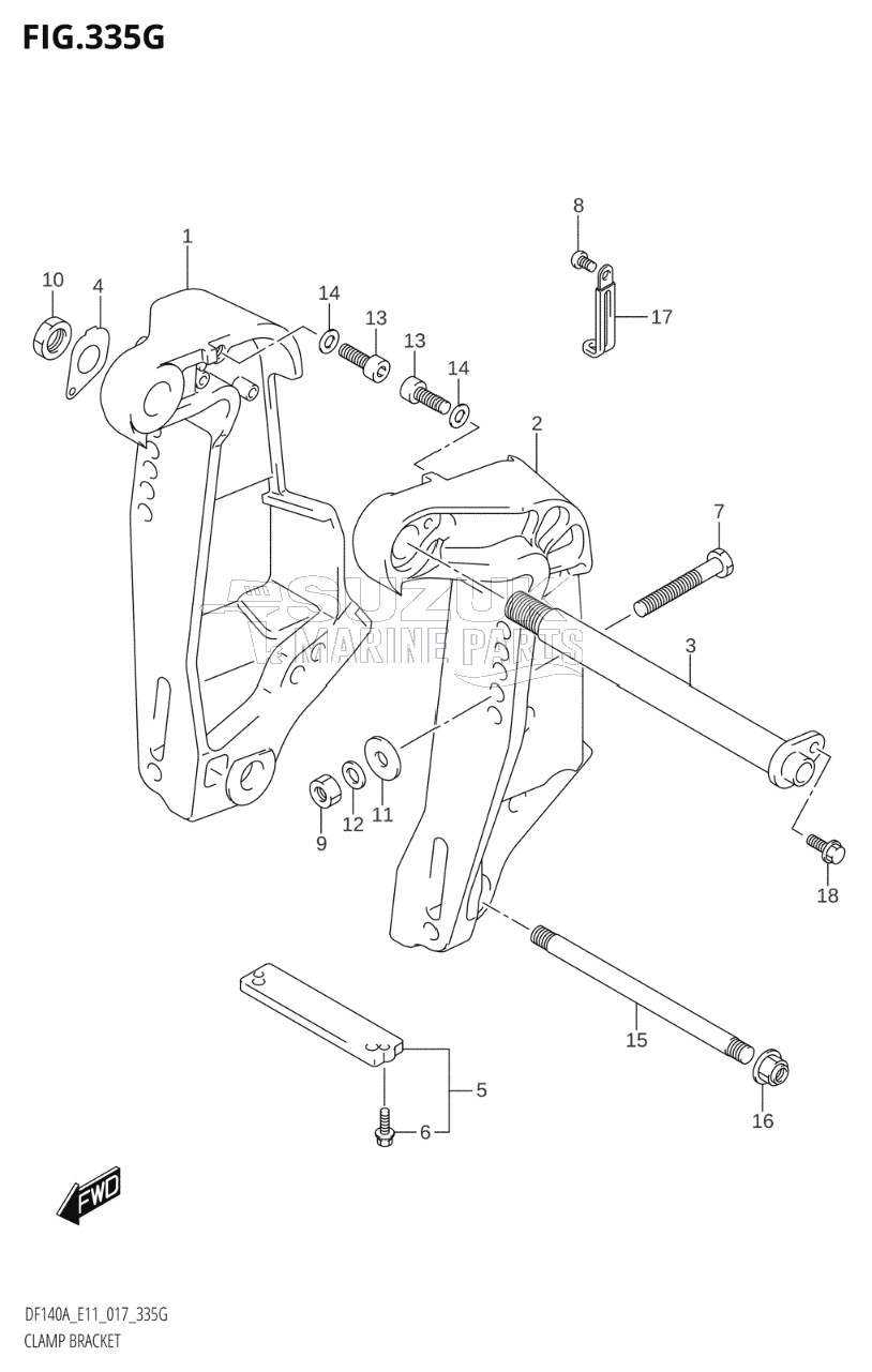 CLAMP BRACKET (DF140AT:E40)