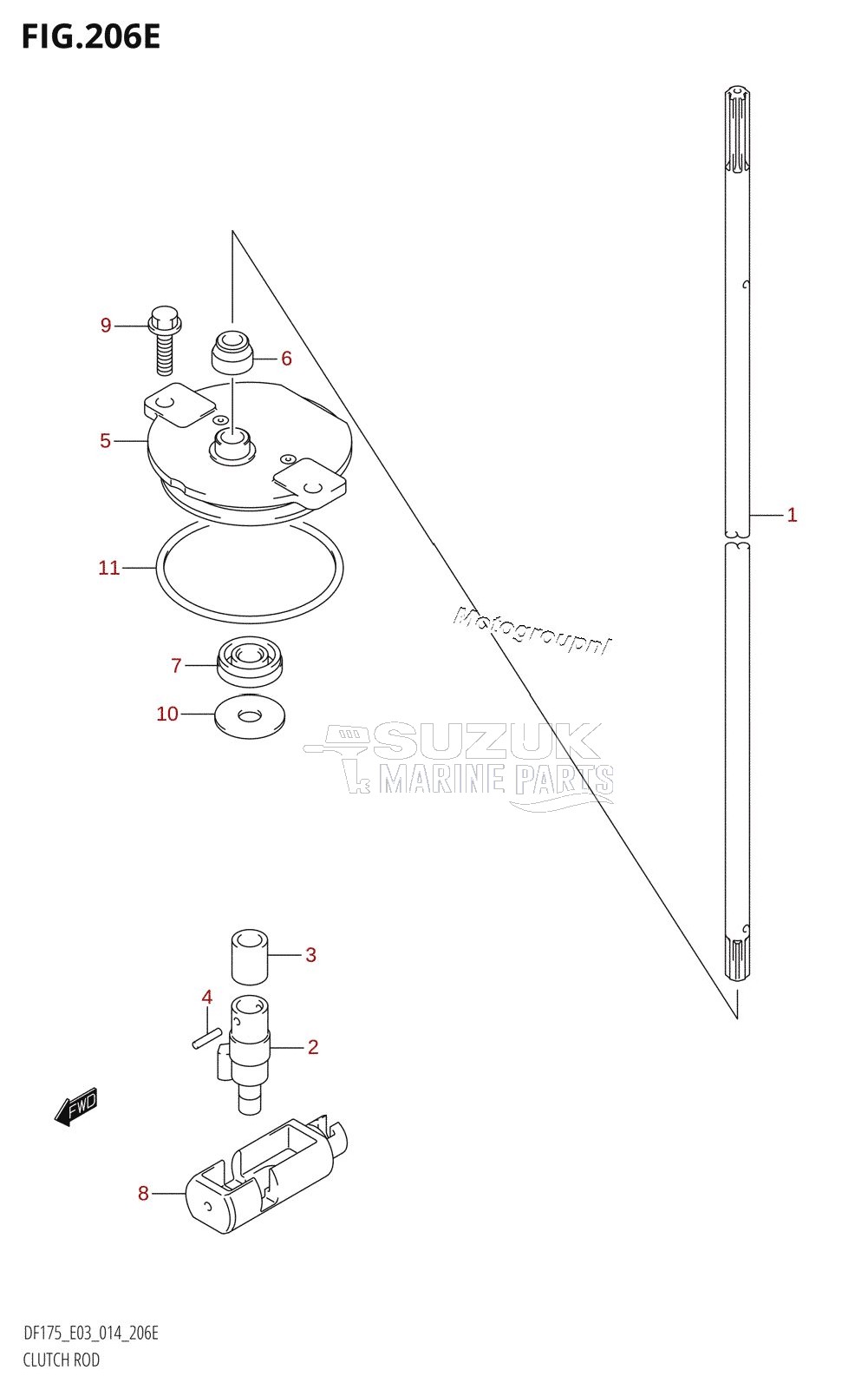 CLUTCH ROD (DF175T:E03)