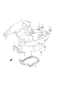 Outboard DF 25 drawing Side Cover